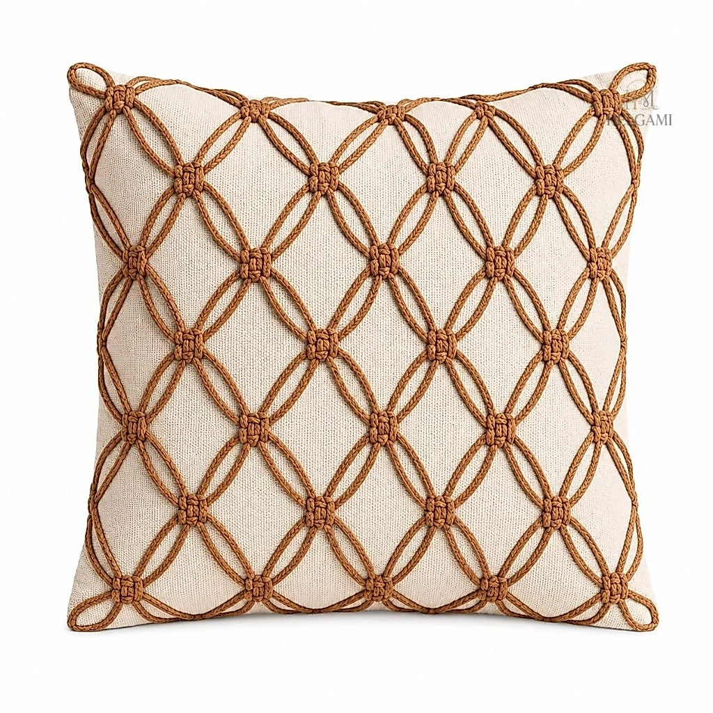 Capa de Almofada Tropical 45x45 Decorativa para Sofá e Cama com Trama em Alto-Relevo Estilo Boho e Zíper | HELGAMI