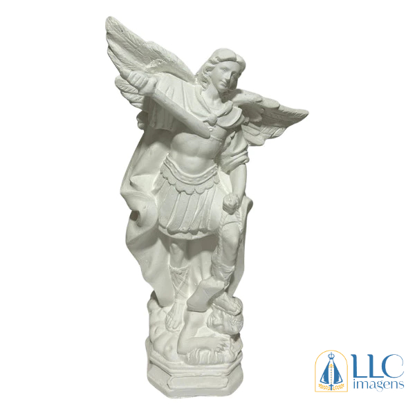 São Miguel Arcanjo de 30cm em Gesso Cru