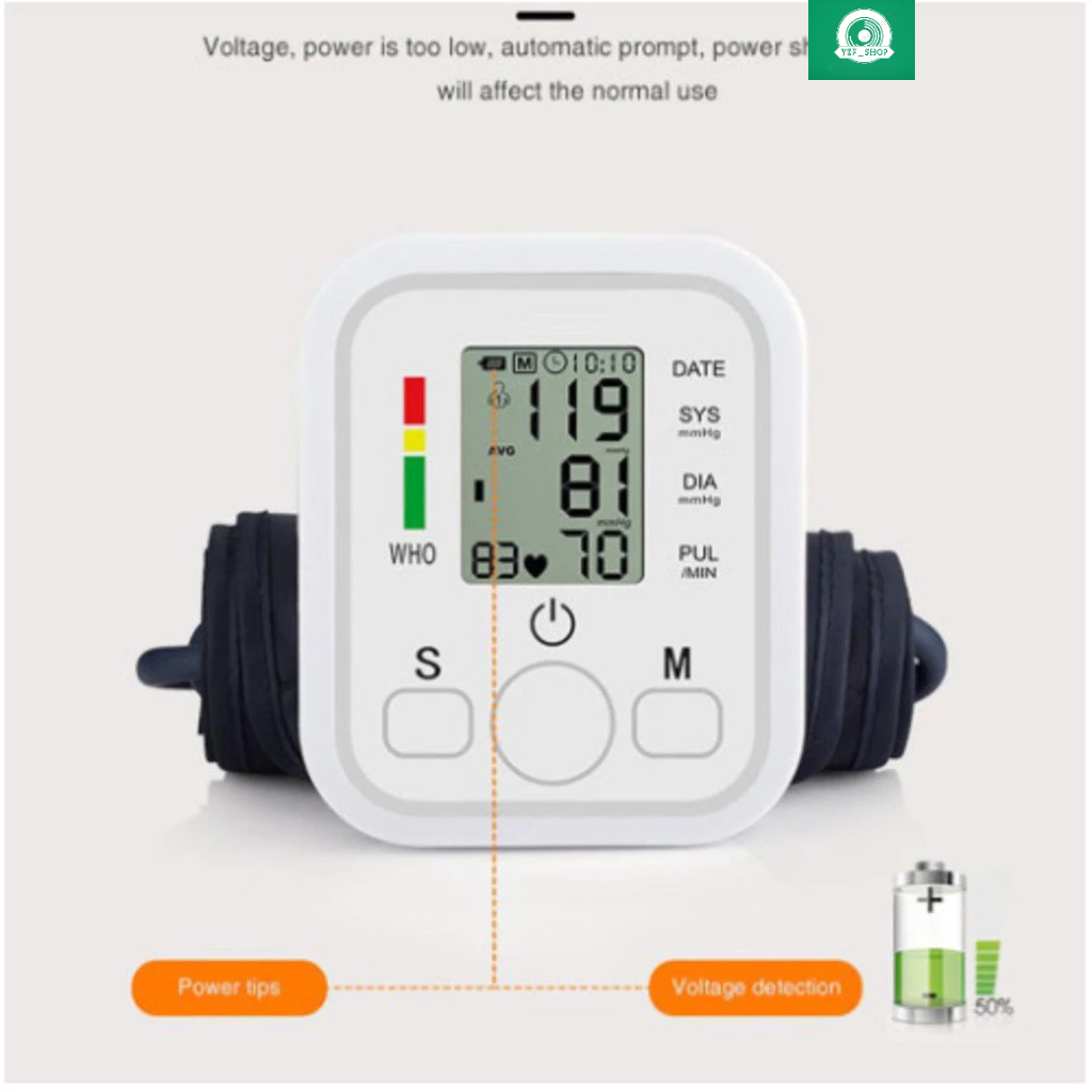 L Monitor digital de pressão arterial de braço totalmente automático em Oferta na Shopee