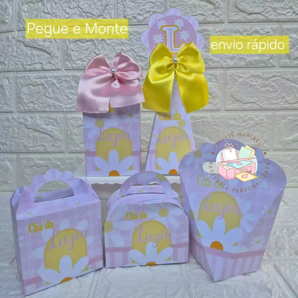 Kit Festa MARGARIDAS/Caixinhas personalizadas/Lembrancinha MARGARIDAS/Festa Infantil/Aniversário