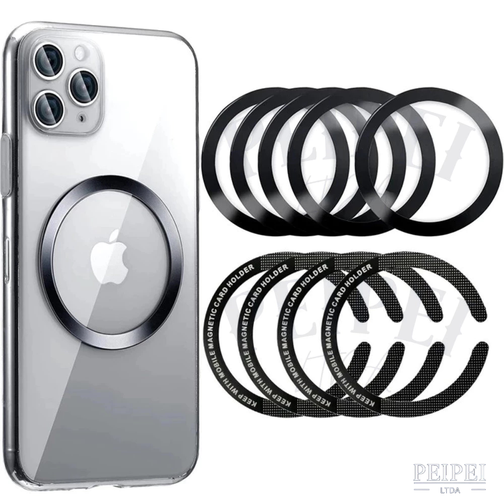 Anel Magnético Adesivo Magsafe Para iPhone Samsung Anel fino para capa de celular