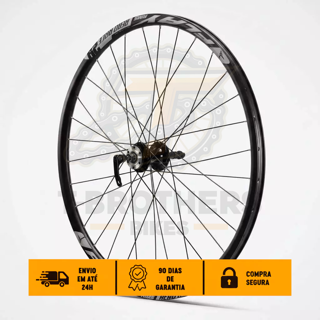 Roda Dianteira Aro 29 Bicicleta Aero Cubo Freio a Disco Com Blocagem - Roda Montada