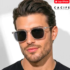 Óculos de Sol Madrid Cristal Transparente e Preto Quadrado Premium Verão uv400 Feminino Masculino