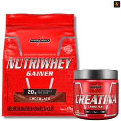 Kit Nutri Whey Gainer Refil 1,2Kg + Creatina CarboFuel 300g Integralmedica