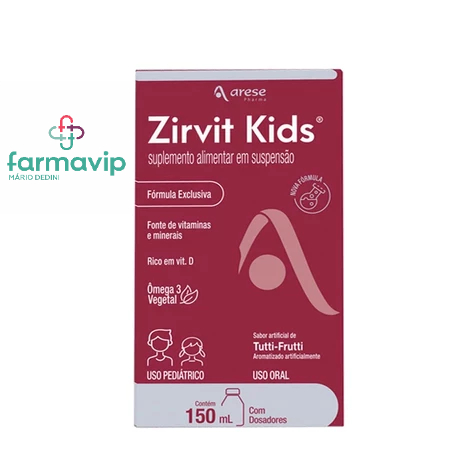 Suplemento Alimentar Líquido Arese Zirvit Kids Sabor Tutti-Frutti 150ml