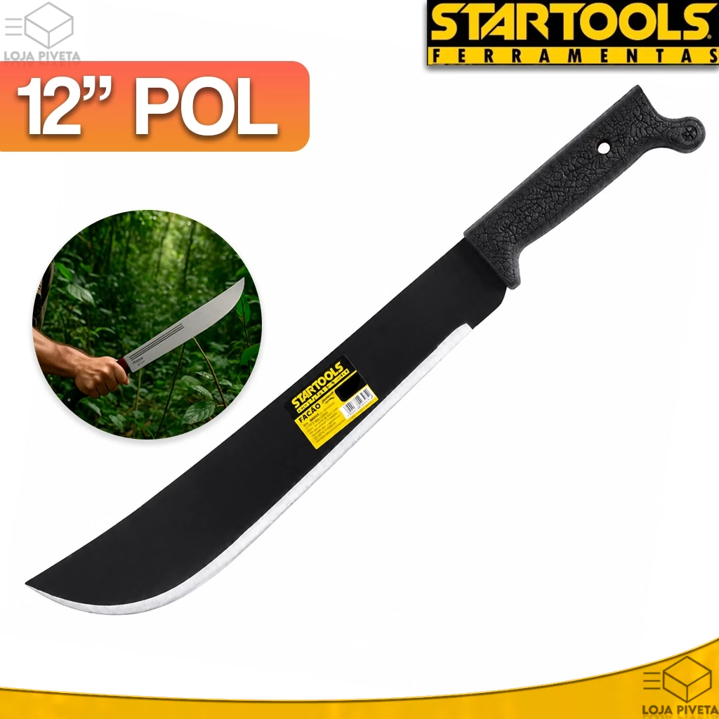 Facão Para Mato 12'' Pol Aço Rápido Com Cabo Ergonômico Para Trabalho Startools