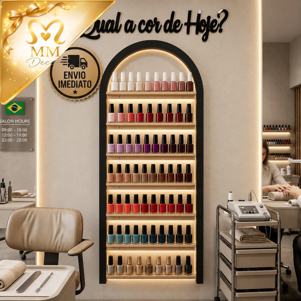 Organizador de Esmalte Expositor MDF Parede Mesa Manicure