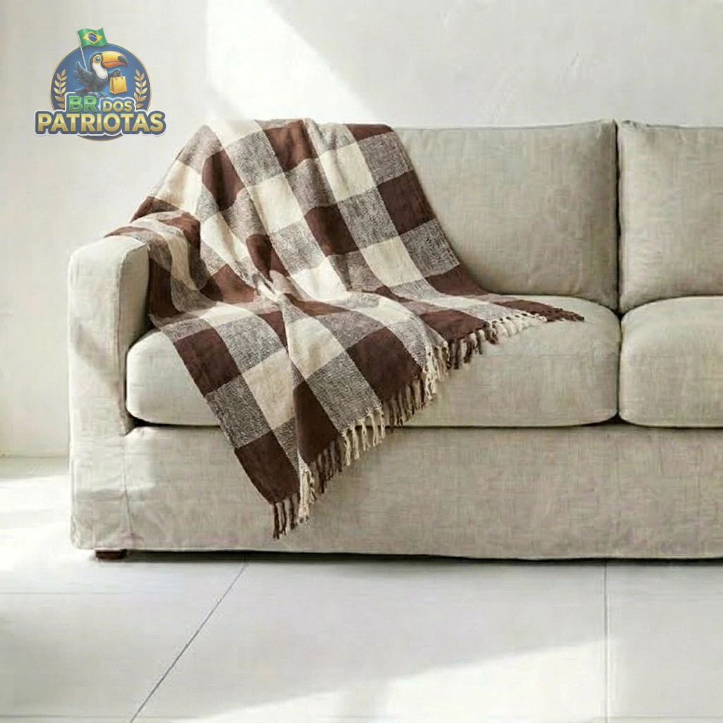 Manta Para Sofá Grande 2,20m Decorativa Luxo Sala Quarto