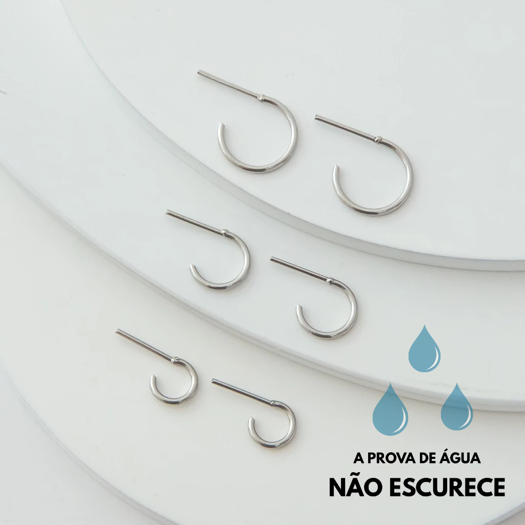 Brinco Mini Argolinha Aço Inoxidável Prata Feminino Minimalista Joia Antialérgica Casual Elegante