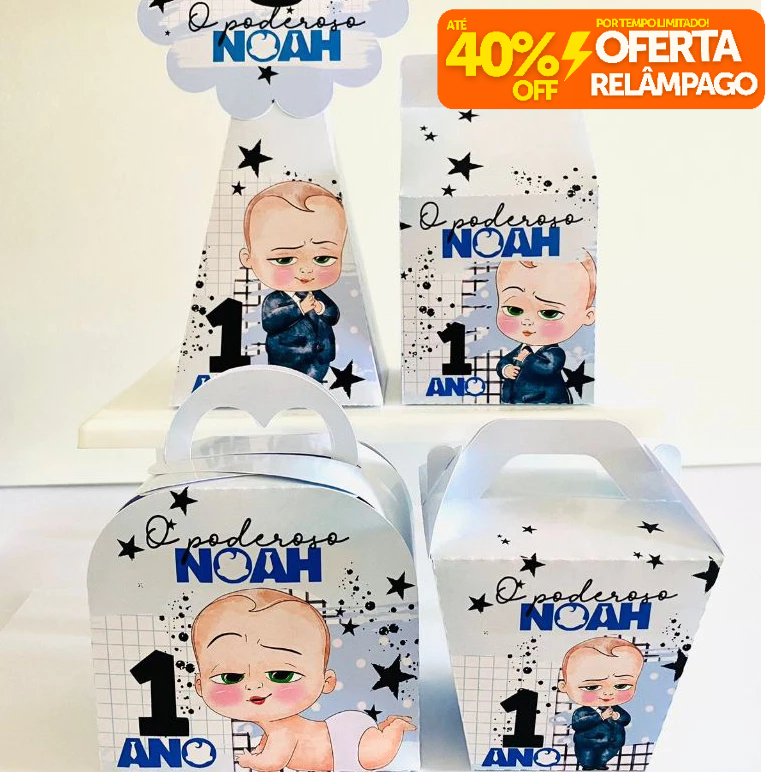 Kit Caixinhas Personalizadas PODEROSO CHEFINHO MENINOS para Decoração de Festa e Aniversário