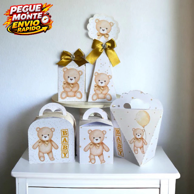 Personalizados Pegue e Monte Chá de bebê/ Chá revelação Lembrancinha Caixinha (Informar Nome no Chat)
