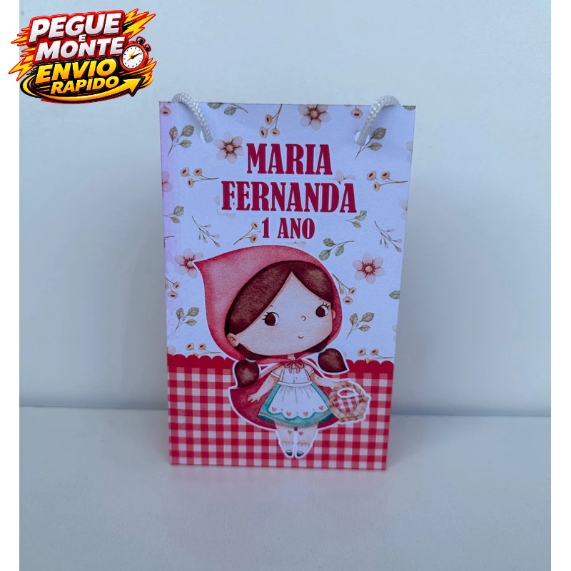 Sacolinha Personalizada Chapeuzinho vermelho 2.0 Pegue e Monte | Personalizados lembrancinhas mimos Caixinha Festa