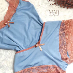 Baby Doll de Renda Short Doll Sexy Romantic Camiseta Feminino Mab Modas
