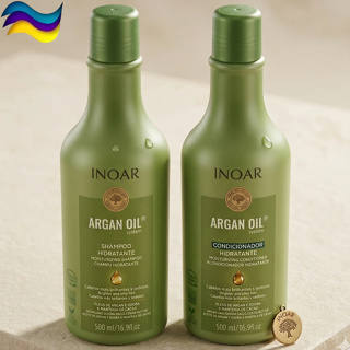 Shampoo e Condicionador Kit Argan Oil 2x500ml Inoar - Hidratação Brilho Intenso - Uso Diário em Oferta na Shopee