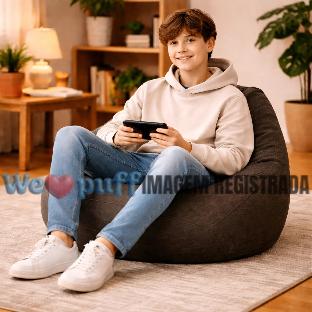 Puff Fofão Suede Com Enchimento Confortável Aconchegante Anti-arranhão