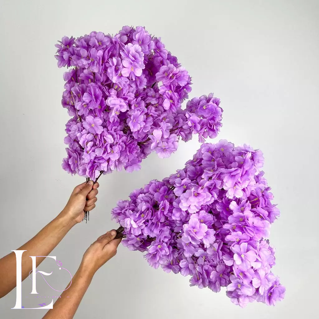 Kit 10 a 40 Flores 45cm Flor Cerejeira artificial Decoração Casa - A-520 LILÁS