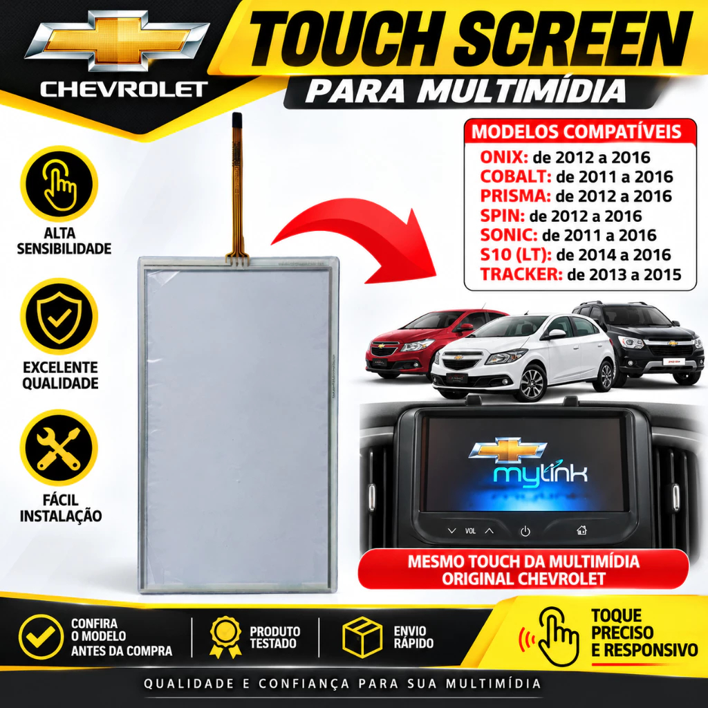 Touch central multimidia Mylink Chevrolet Onix Prisma Cobalto Ano 2012 Ao 16