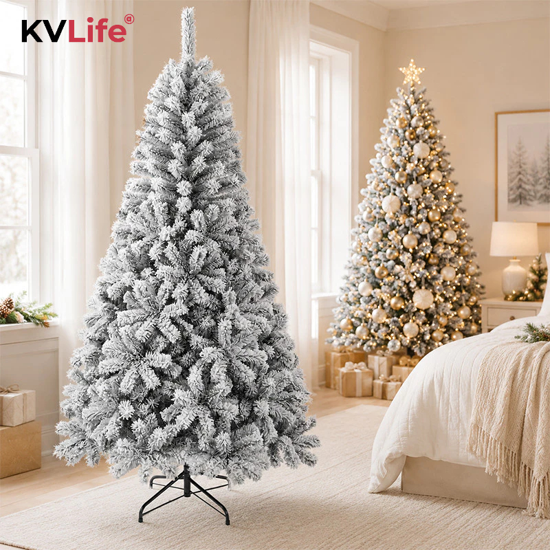 Arvore de Natal Pinheiro Nevada 1,5m 1,8m 450 600 Galho Ajustável Realista Decoração Natalina