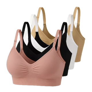 Kit 4 Top Sutiã Sensual Com Alça e Fecho Ajustável e Bojo Removível Cor Sortida