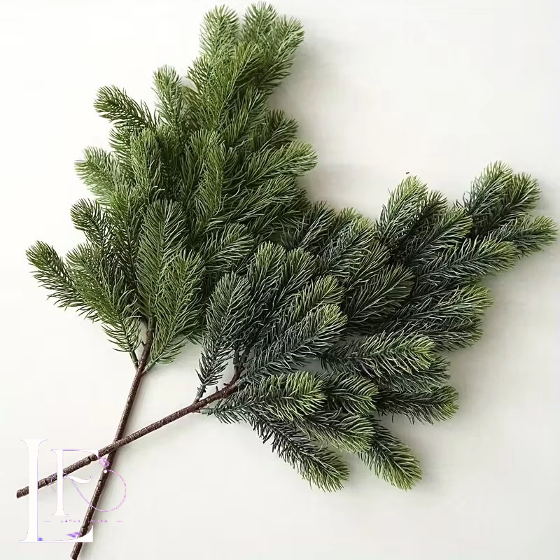 Ramo De Pinheiro Artificial Natal Arbustos Simulados Plantas Verdes Folhas Árvore Natal