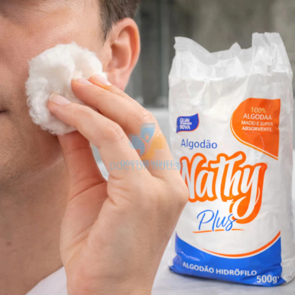 Detalhes do Algodao Hidrofilo em rolo 500g 100% Algodão Nathy Uso Ideal Hospitalar Manicure Maquiagem