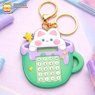 Mini Calculadora Chaveiro de Gatinho com Labirinto - Verde em Oferta na Shopee