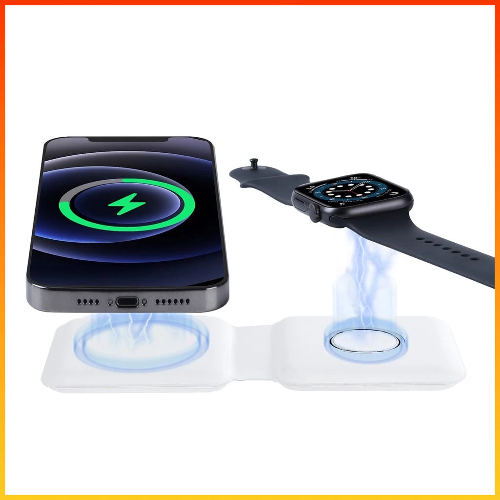 Carregador Magnético Magsafe Sem Fio    Indução Peining 2 Em 1 Para Apple e Watch  instante e sem fios