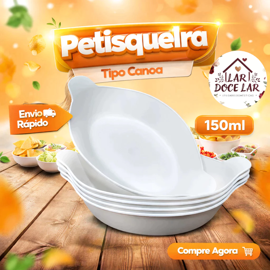 Kit 2 a 10 Petisqueira Barquinha Canoa 150ml Pequena Branca Churrasco Festa Frios Amendoim Caldos