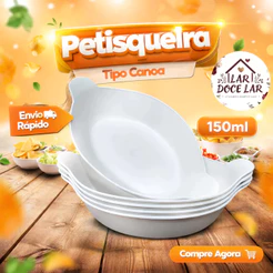 Petisqueiras Barquinha Canoa 150ml Pequena Branca Churrasco Festa Frios Amendoim Caldos