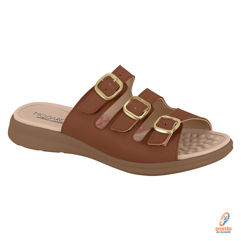Tamanco Chinelo Feminino Modare Fivelas Ajustavel Confortavel Massageador Reflex Sense