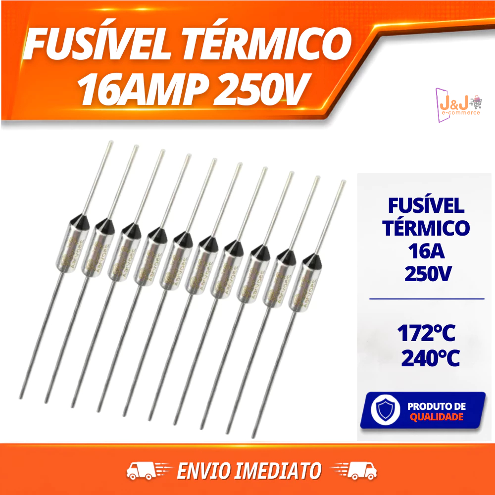 Fusível Térmico 16 Amperes 250V Proteção Temperatura Eletrodomésticos várias amperagens Thermal Fuse
