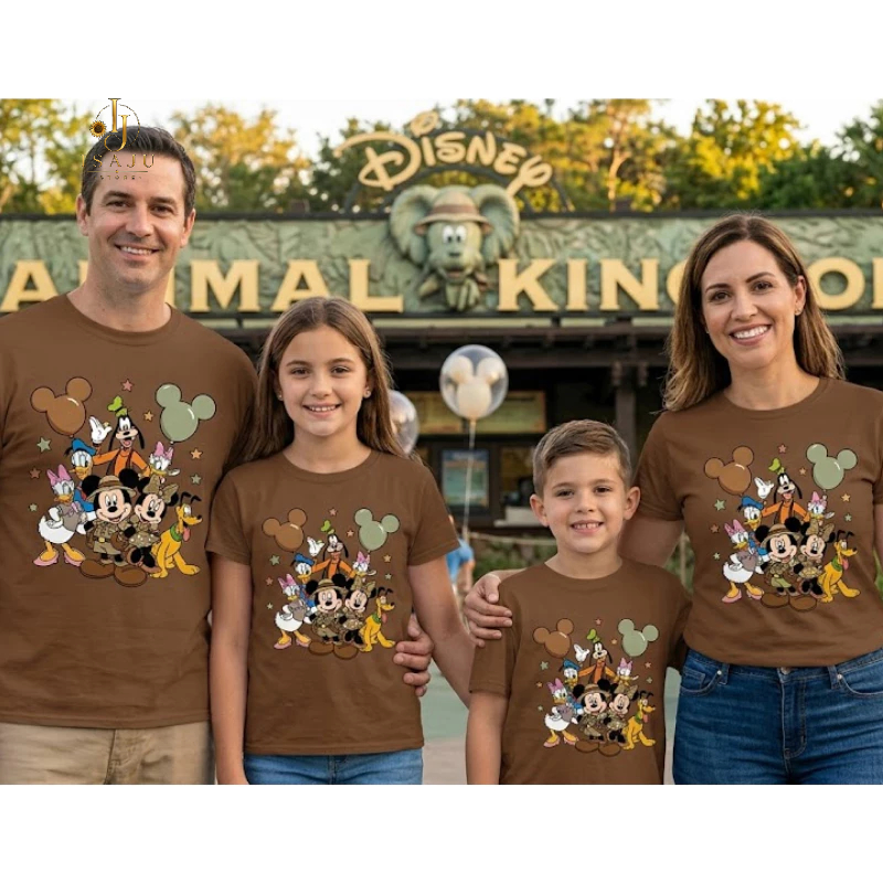 CAMISETA ADULTA INFANTIL UNISEX DISNEY DIVERTIDA DELICADA FAMILIA PAI MAE FILHO TURMA MICKEY ANIVERSÁRIO CRIANÇA SAFARI