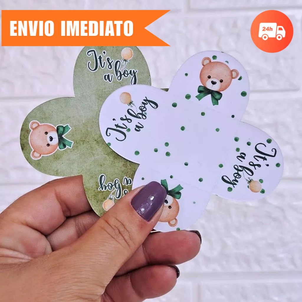 Forminha para Doces CHÁ DE BEBÊ MENINO VERDE LUXO Personalizada Festa Infantil Brigadeiro e Beijinho