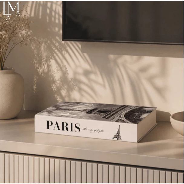 Cofre Livro Camuflado Paris | BookShape Inteligente | Porta Joias Dinheiro Documentos com Chave | Decoração Discreta