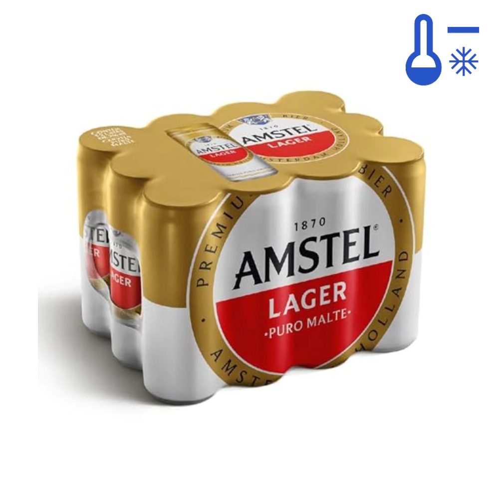 Cerveja Amstel Lager Lata Sleek 350ml - 12 unidades - Gelado