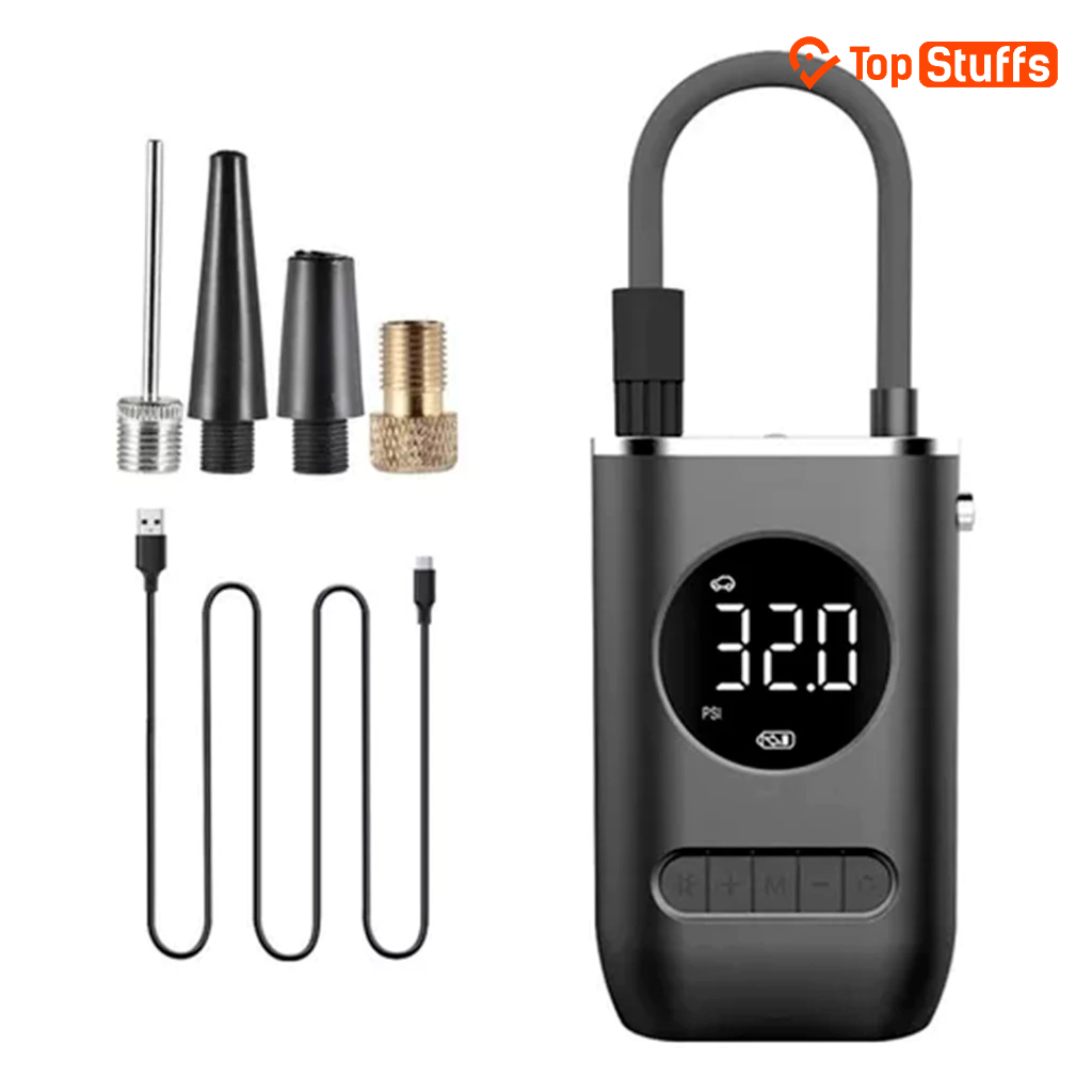 Compressor Pump Digital Calibrador De Pneu Carro Bike Moto Sem Fio