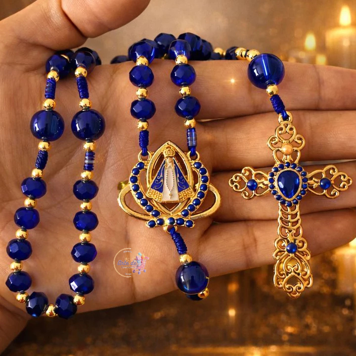 Terço Cristal Nossa Senhora Aparecida  + Caixinha - Lançamento em Oferta na Shopee