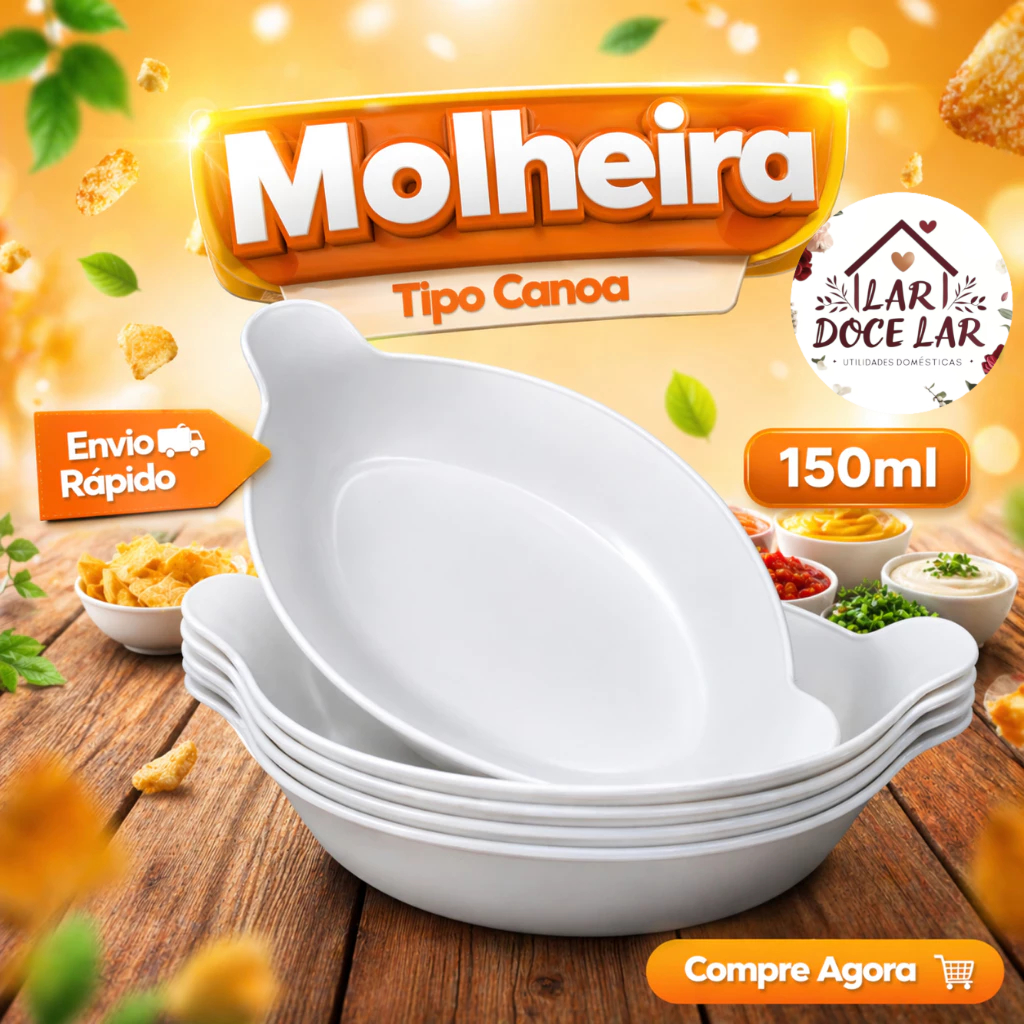 Kit 5 a 50 Molheira Barquinha Canoa 150ml Pequena Branca Churrasco Festa Frios Amendoim Petisqueira
