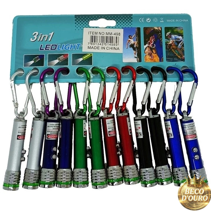 Kit C/ 12 Unidades Laser Chaveiro Lanterna Gato