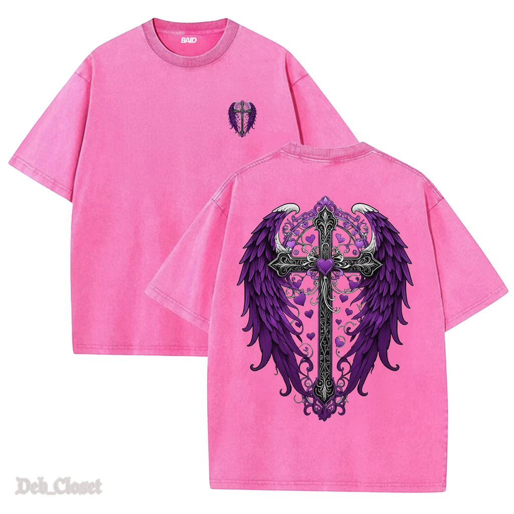 Camiseta Estonada Asas Roxa 100% Algodão Camisa Streetwear Temos Plus Size Lançamento - Envio Rápido