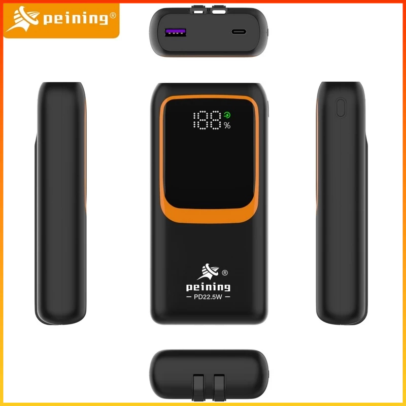 Peining WUP-940 Power Bank carregador portátil 20000mah Turbo 22.5W Saída USB-C