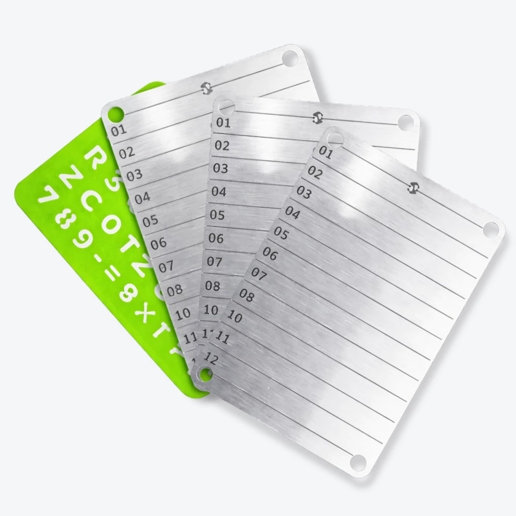 3x Carteira Cripto+ Estencio - Cold Wallet Inox 304 - 72 Palavras