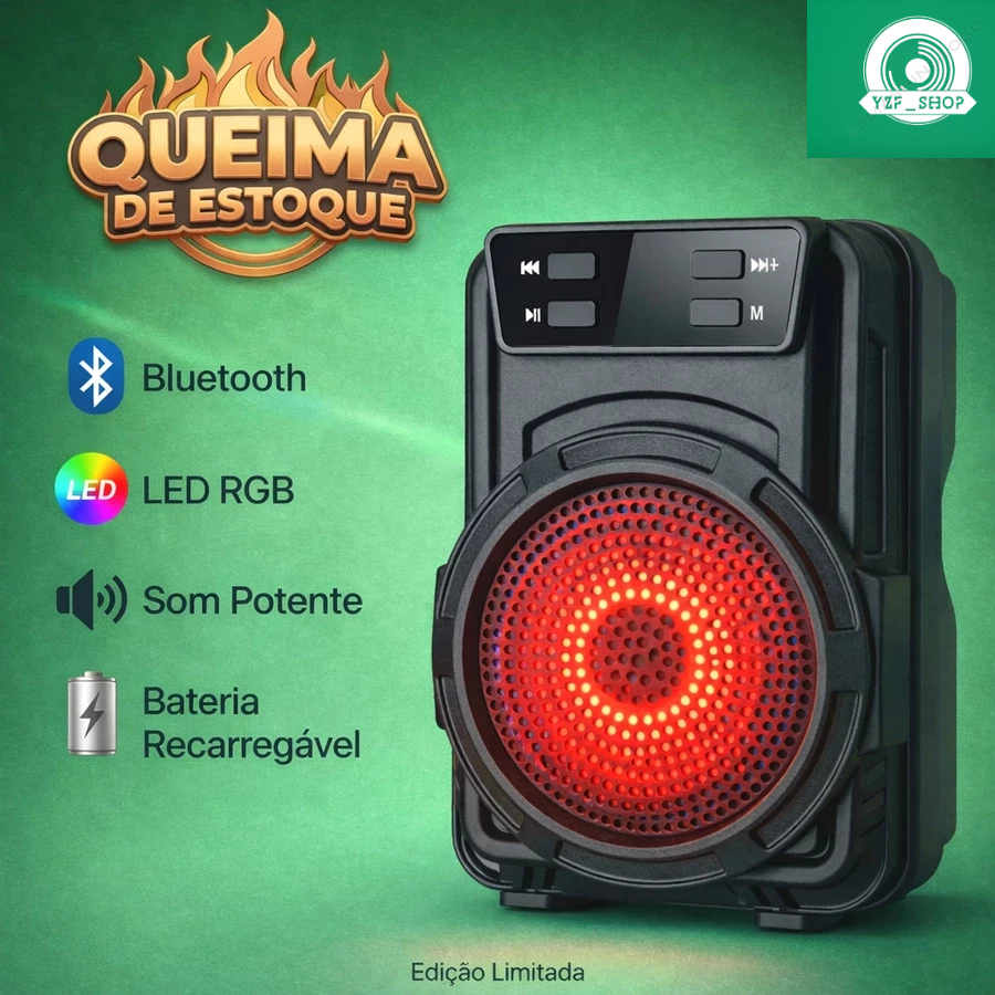 Caixinha de som Blutooth alto falante Luz RGB colorida 5W Radio Usb Mp3 portátil GTS-1360