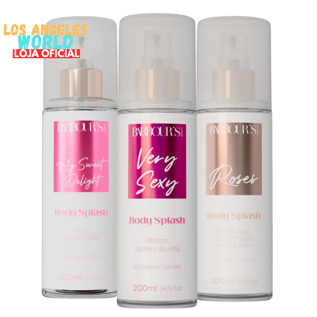 Kit 3 Body Splash Delight Very Sexy Roses 200ml Barbours