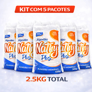 Algodão Hidrófilo 2,5kg Kit 5 Rolos 500g Nathy Uso Hospitalar Manicure Atacado em Oferta na Shopee