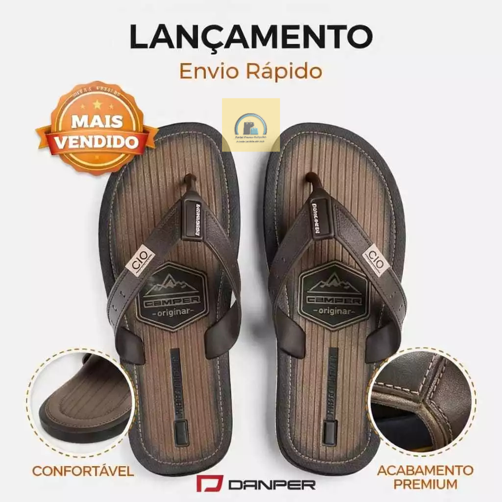 Chinelo Masculino de Dedo Danper  Original Sandália Casual  Leve Macio Antiderrapante Envio Imediato