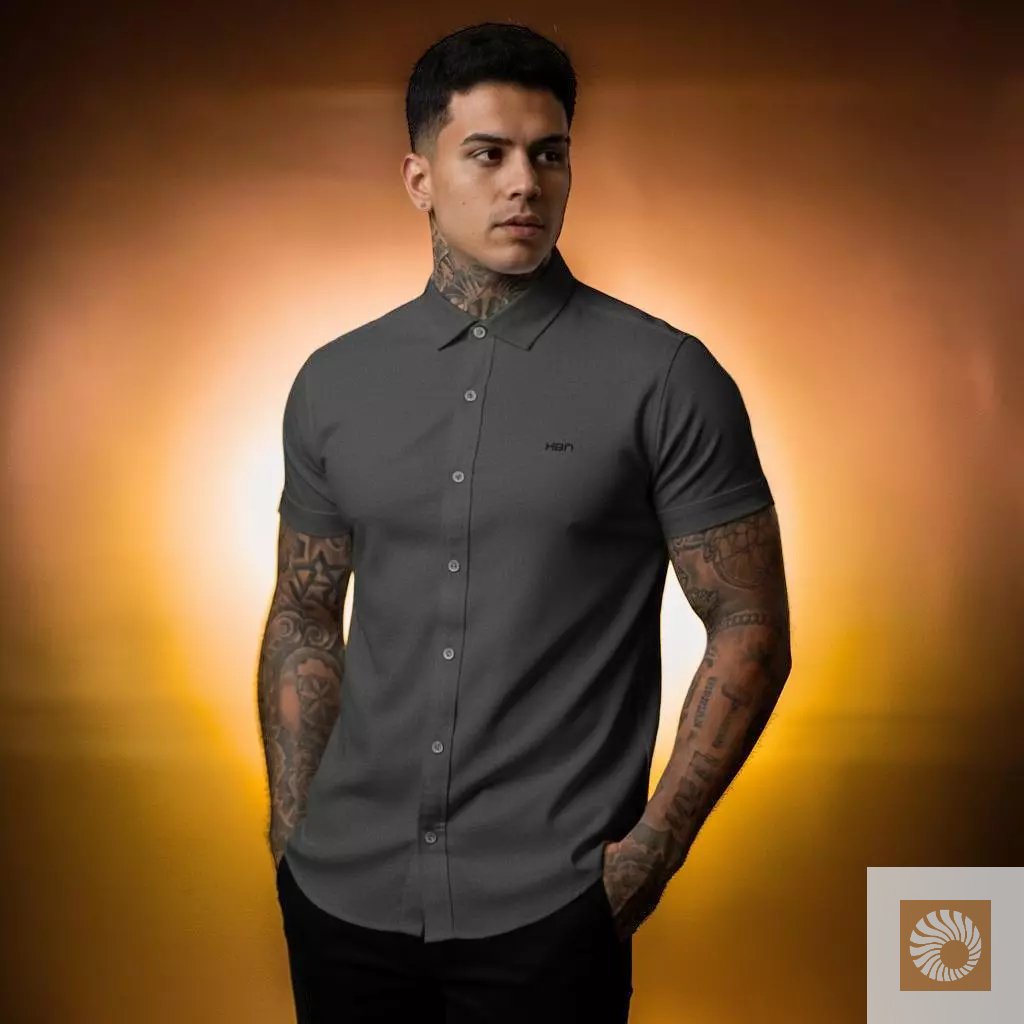 Camisa Masculina Viscose Elastano Não Amassa | Casual Moderno Confortável | Casa Ocre