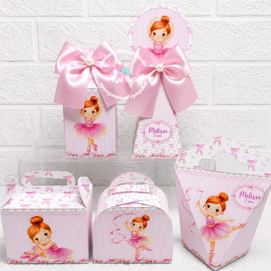 KIT FESTA CAIXINHAS BAILARINA  LEMBRANCINHAS ANIVERSÁRIO FESTA INFANTIL PERSONALIZADOS - PEGUE E MONTE- ENVIO RAPIDO