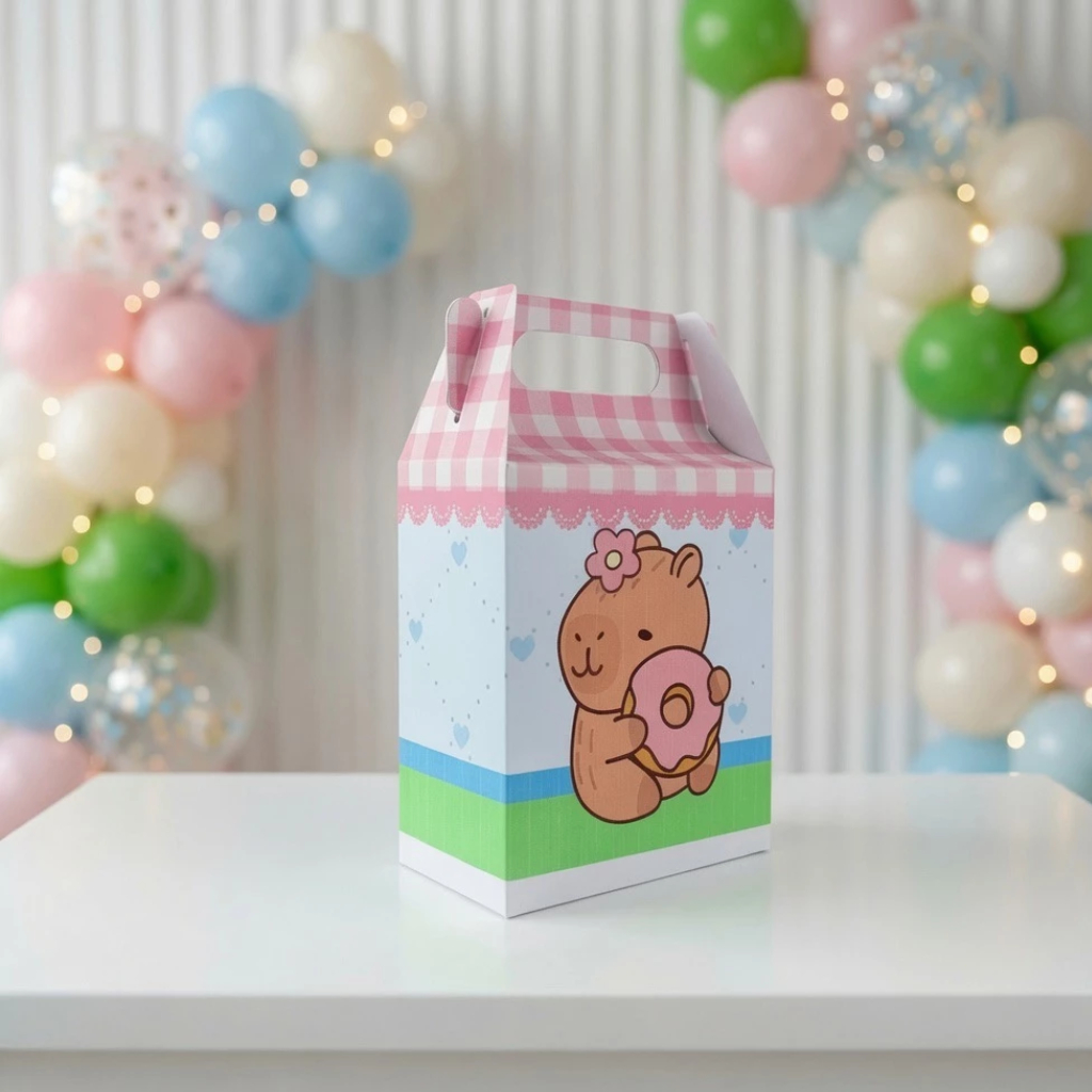 CAIXA MALETINHA CAPIVARA ROSA |  PEGUE E MONTE |  LEMBRANCINHAS PERSONALIZADAS - ANIVERSÁRIO | MIMOS PERSONALIZADOS