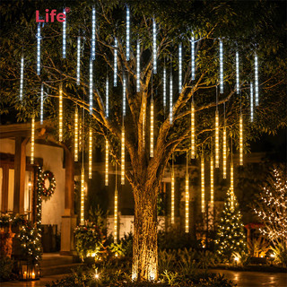 Kit 1 a 4 Cascata LED Chuva de Meteoro 8 Tubos 50cm 3m Bivolt Pisca Pisca Decoração Natal Festa Casamento Casa